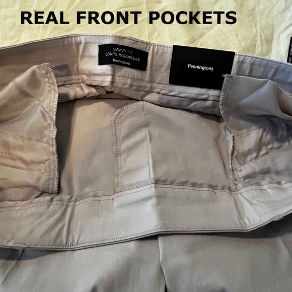 NEW PHOTOS! CAPRIS, SAVVY FIT TWILL, LINEN COLOUR, SIZE 26, RAYON/SPANDEX, FAKE - Picture 10 of 16